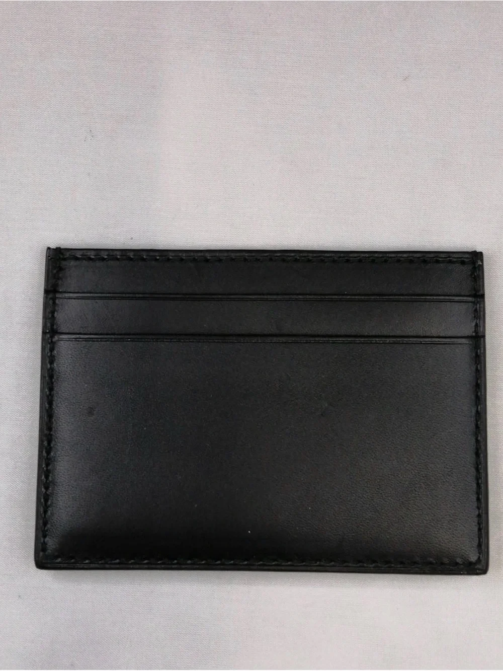 Authentic Gucci Black Leather Card Holder with Silver Logo